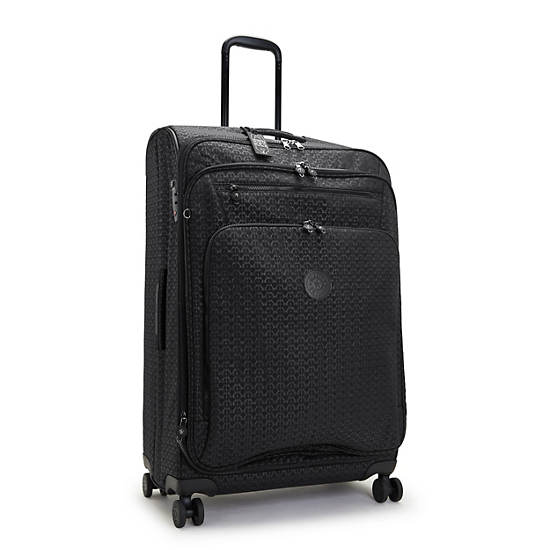 Kipling Youri Spin Large Printed 4 Wheeled Luggage Black | K-5407826