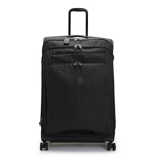 Kipling Youri Spin Large Printed 4 Wheeled Luggage Black | K-5407826