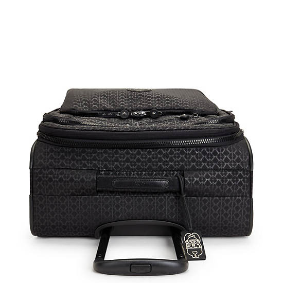 Kipling Youri Spin Medium Printed 4 Wheeled Luggage Black | K-3210469